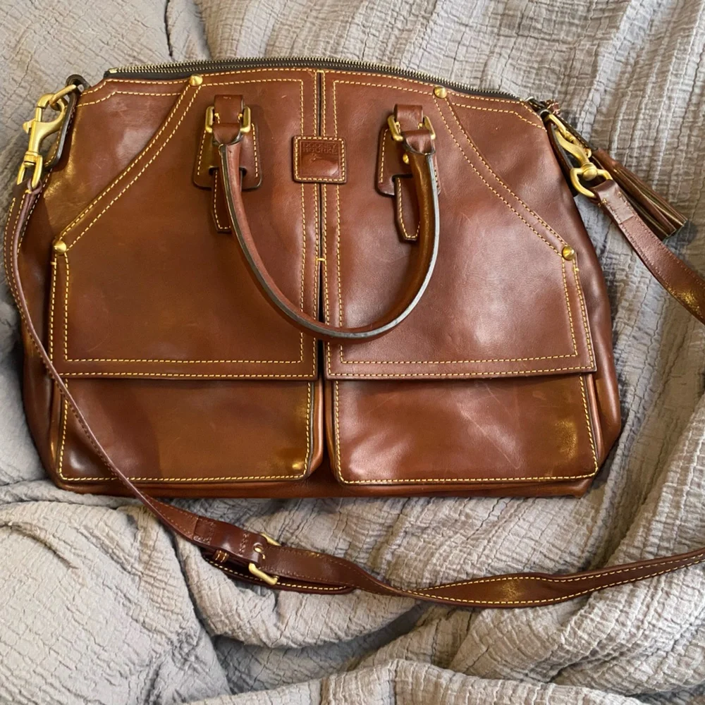 Dooney & Bourke Rich Brown Satchel - Picture 2 of 8